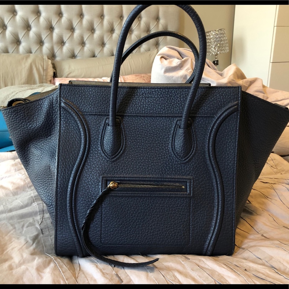 Celine Phantom - Navy pebbled leather